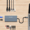 Wozinsky USB-C Hub 14 In 1 Multifunctional, Aluminum, For 3 Monitors, With 15 Cm Cable - Gray 5907769366444 - (WDS03Y5S)