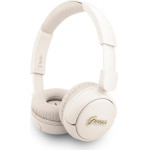 Guess Headphones Bluetooth 5.3 Metal Logo Script Beige - (GUBHV6SCE)