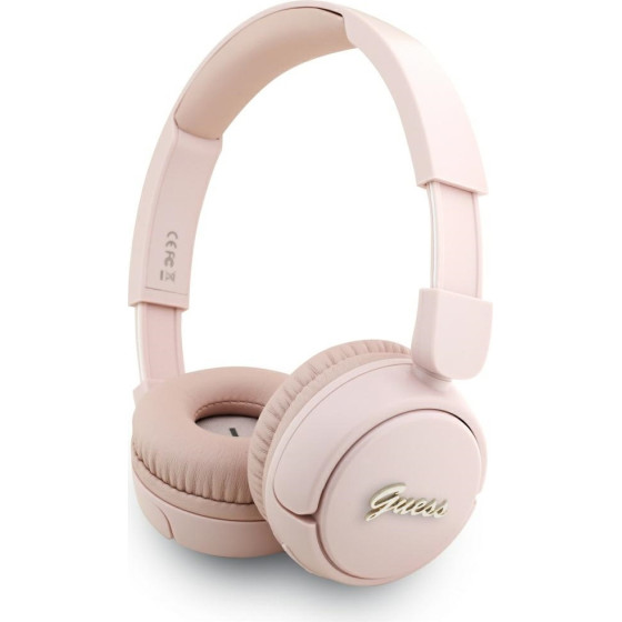 Guess Headphones Bluetooth 5.3 Metal Logo Script Pink - (GUBHV6SCP)