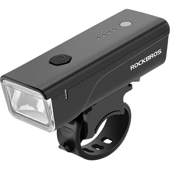 Rockbros 24510003001 Front Bicycle Light 260 Lm + USB-C - USB-A Cable - Black 5907769313424 - (Rockbros-24510003001)