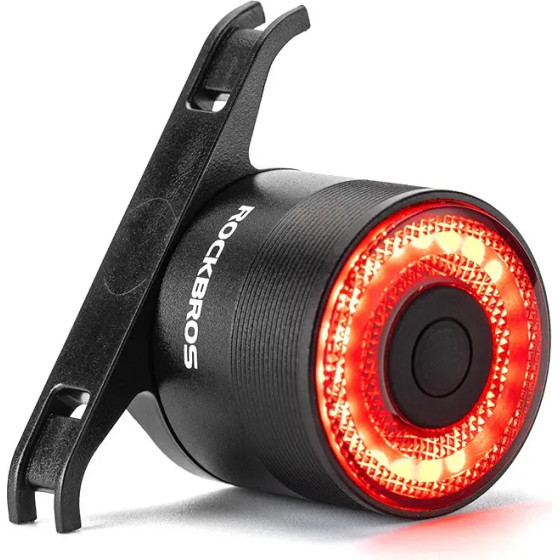 Rockbros Q3 Rear Bike Light With Smart Stop System - Black 5907769313356 - (Rockbros-Q3)