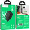 Hoco ��������� �������� �� 1 ����� �������� USB-C PD20W 5V 3.0A ������ - (N68 Nuevo)