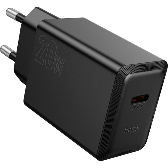Hoco ��������� �������� �� 1 ����� �������� USB-C PD20W 5V 3.0A ������ - (N68 Nuevo)