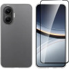 Vivid Set Gelly Case + Full Face Tempered Poco F7 5G Black - (VIGELLY476GLASSBK)