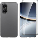 Vivid Set Gelly Case + Full Face Tempered Poco F7 5G Black - (VIGELLY476GLASSBK)