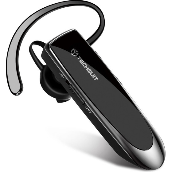 Techsuit - Bluetooth Headset Urbanear - HandsFree, Type-C, Noise Cancelling, Bluetooth 5.0, 24 Hours Talk Time - Black - (CB1)