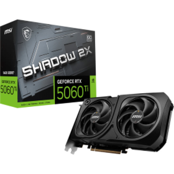 MSI Vga PCI-E Nvidia Gf Rtx 5060 Ti 16G Shadow 2X Oc PLUS, 16GB/128BIT, GDDR7, HDMI/3xDP, Dual FAN, 2 Slot FANSINK, 3YW. - (912-V535-003)