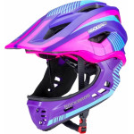 Rockbros TT-32SBPP-S children's Bicycle Helmet With Detachable chinbar, Size S - purple-Pink 5907769362224 - (Rockbros-TT-32SBPP-S)