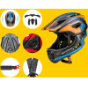 Rockbros TT-32SOBL-S children's Bicycle Helmet With Removable chinbar, Size S - Black And Orange 5907769312472 - (Rockbros-TT-32SOBL-S)