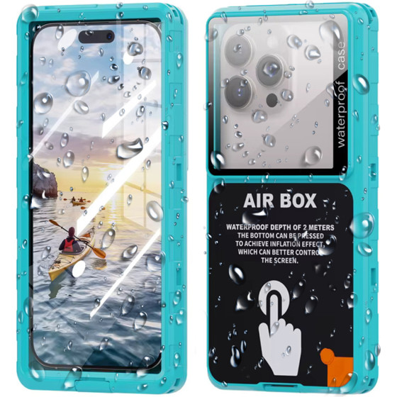 ShellBox - Airbox Waterproof IP68 Case (max. 6.9 inch) - Universal Phone Model (max. 15mm depth) - Blue