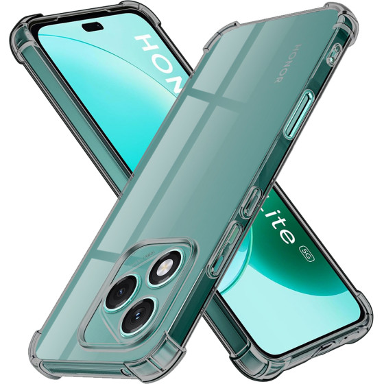 Techsuit - Shockproof Clear Silicone - Honor 400 Lite - Smoke Black