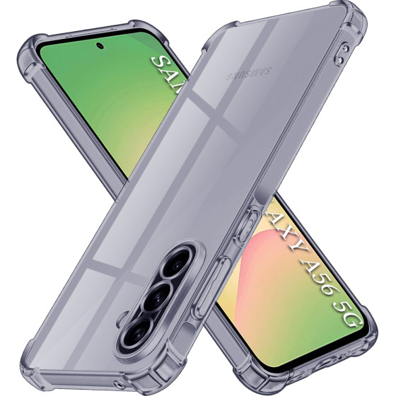 Techsuit - Shockproof Clear Silicone - Samsung Galaxy A56 5G - Smoke Black