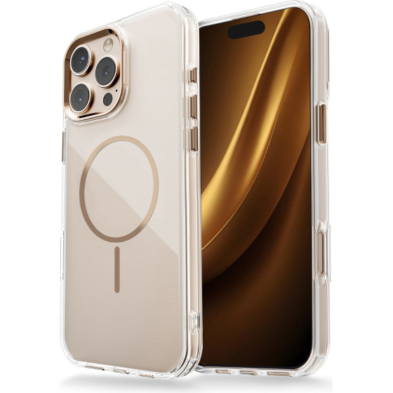 TFO Clear Thin Mag Case For Iphone 17 gold