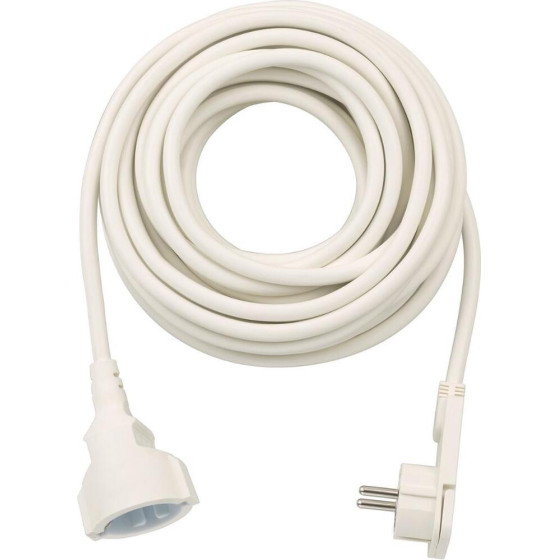 Brennenstuhl Quality Plastic Extension Cable With Flat Plug 10m H05VV-F3G1.5 White - (1168980210)