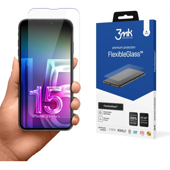 3MK Protection Hybrid Glass 3MK Flexibleglass v2.0 For Apple Iphone 15 Pro - (W-3FxGlTi-AiP15Pro-0)
