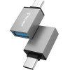 Techsuit - (2 pack) Otg Adapters Trivoltx (A13) - 2x Usb To Type-C, 3A, Plug&Play, Fast Transfer - Black