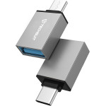 Techsuit - (2 pack) Otg Adapters Trivoltx (A13) - 2x Usb To Type-C, 3A, Plug&Play, Fast Transfer - Black