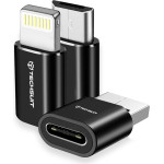 Techsuit - (3 pack) Premium Otg Adapter Triflashx (A19) - 3x Type-C To USB/Micro-USB/Lightning, Aluminum Alloy - Black