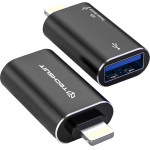 Techsuit - Premium Otg Adapter Aluvoltx (A18) - Usb To Lightning, Plug And Play, Aluminum Alloy, Fast Data Transfer - Black