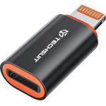 Techsuit - Premium Otg Adapter Hyperport (A3) - Type-C Male To Lightning Female, PD20W, Converter For Iphone - Black / Orange