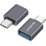 Techsuit - Premium Otg Adapter Slatevolt (A8) - Usb 3.0 To Type-C, 5Gbps, 3A, Aluminum Alloy, Fast Data Transfer - Gray