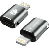 Techsuit - Premium Otg Adapter Titancorex (A11) - Type-C To Lightning, 3A, Aluminum Alloy, Plug&Play, Fast Transfer - Gray