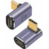 Techsuit - Premium Otg Adapter Titancorex (A12) - Type-C To Type-C, 40Gbps, 3A, Plug And Play, Support Pd Fast Charging - Gray