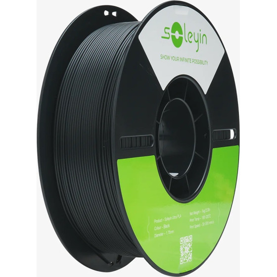 Creality Soleyin Ultra Pla Black 3D Printer Filament 1 Kg Spool,1.75 Mm - (3301010500)
