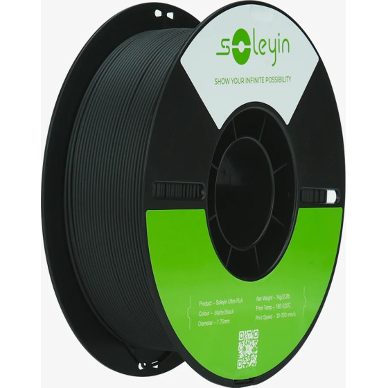 Creality Soleyin Ultra Pla Matte Black 3D Printer Filament 1 Kg Spool,1.75 Mm - (3301010513)