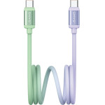 Usams Cable Bicolor Series SJ756 Pd 60W USB-C/USB-C 1.2m Green And Purple - (SJ756USB02)