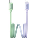 Usams Cable Bicolor Series SJ757 Pd 30W USB-C/Lightning 1.2m Green And Purple - (SJ757USB02)