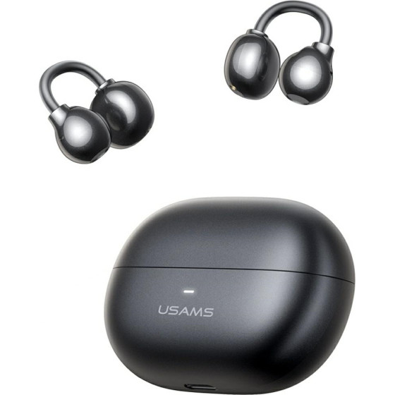 Usams Earphones Bluetooth Echo R02 Clip-On Wireless Grey - (BHR0201)