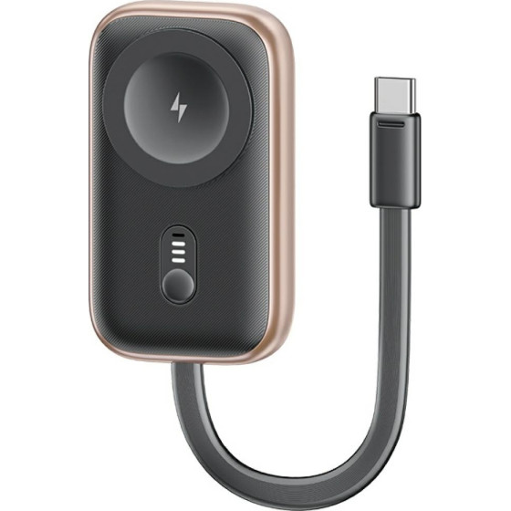 Usams Inductive Charger For Apple Watch CD245 2-in-1 With 1200mAh Powerbank + USB-C Cable Tarnish - (CD245SBWXC01)