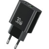 Usams Ladowarka Sieciowa CC316 T65 30W 1xUSB-C 1xUSB-A Fast Charging Black - (CC316TC01)