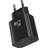 Usams Wall Charger CC315 T65 25W 1xUSB-C 1xUSB-A Fast Charging Black - (CC315TC01)