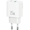 Usams Wall Charger CC315 T65 25W 1xUSB-C 1xUSB-A Fast Charging White - (CC315TC02)
