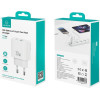 Usams Wall Charger CC316 T65 30W 1xUSB-C 1xUSB-A Fast Charging White - (CC316TC02)