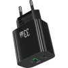 Usams Wall Charger CC317 T65 33W 1xUSB-C 1xUSB-A Fast Charging Black - (CC317TC01)