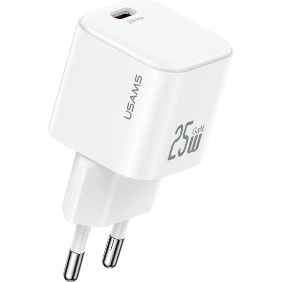 Usams Wall Charger Jc Series CC289 25W Gan Mini Fast Charger USB-C White - (CC289TC02)