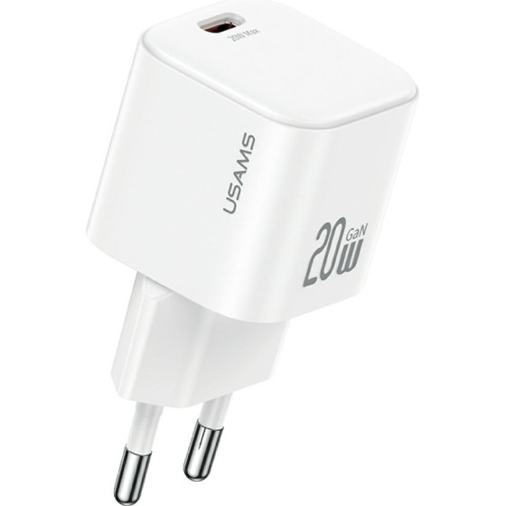 Usams Wall Charger Jo Series CC260 20W USB-C + 1m USB-C/USB-C Cable White - (JOXLTZ04)