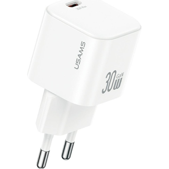 Usams Wall Charger Jo Series CC262 30W USB-C + 1m USB-C/USB-C White - (JOXLTZ01)