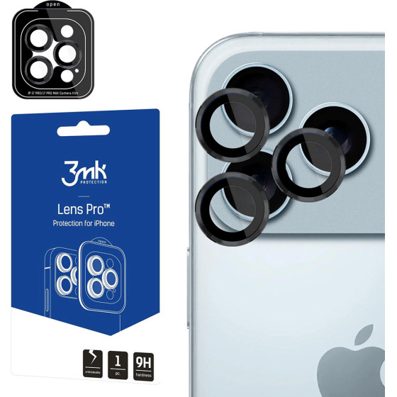 3MK Protection 3MK Lens Protection Pro Camera Lens Glass For Apple Iphone 17 Pro /17 Pro Max - Black - (159290-0)