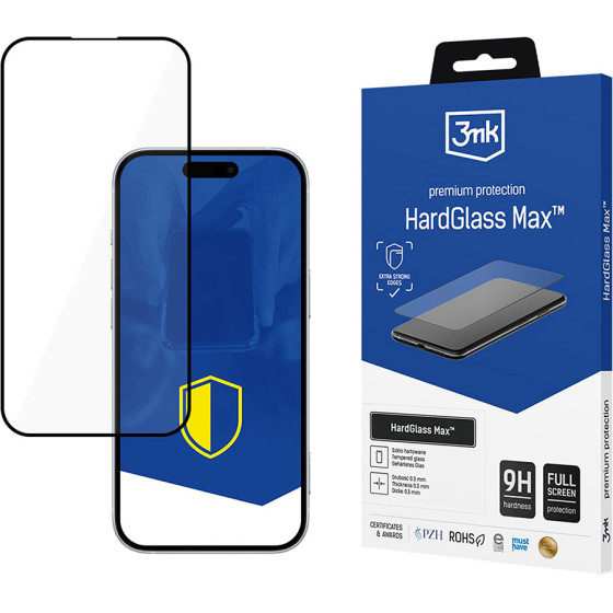 3MK Protection Tempered Glass 3MK Hardglass Max Black For Apple Iphone 17 Pro - (W-3HGMxB-AIP17P-0)