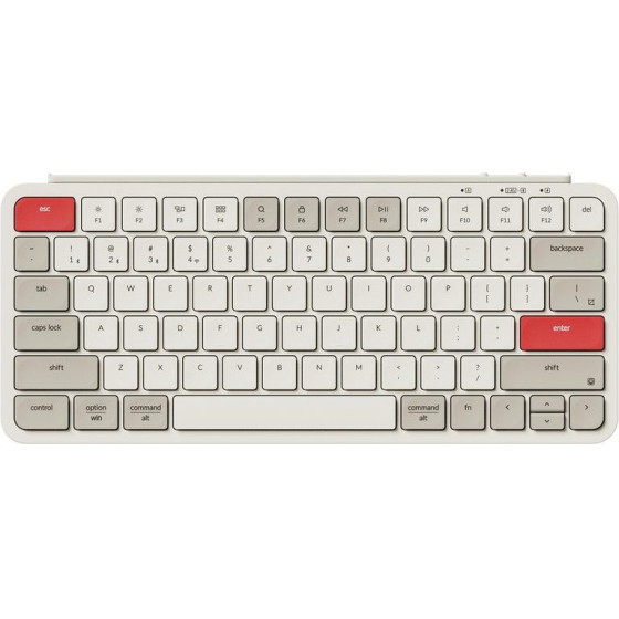 Keychron B1 Pro Ultraslim Mini Wireless Bt Keyboard Zmk Online Customize Retro Red 75% Us - (B1P-K13)