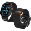Tech-Protect Replacment Band Nylon Slip Apple Watch 6/7/8/9/10/SE/Ultra 1/2 (44/45/46/49mm) Black - (TPNRNBI4PS)