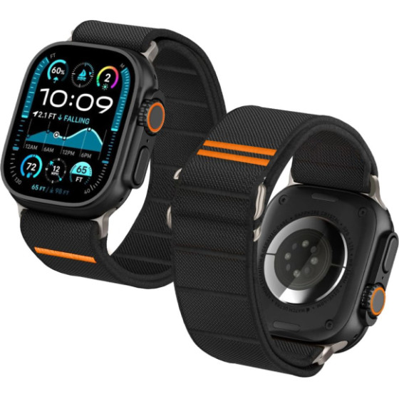 Tech-Protect Replacment Band Nylon Slip Apple Watch 6/7/8/9/10/SE/Ultra 1/2 (44/45/46/49mm) Black - (TPNRNBI4PS)