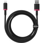 Baseus - Data Cable Dura Series - Usb To Lightning, Fast Charging, 2.4A, 480Mbps, Nylon, 2m - Red / Black - (P10377801U01-03)