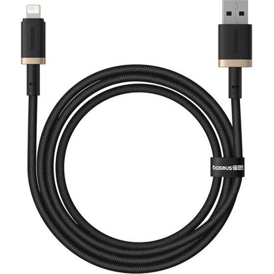 Baseus - Data Cable Dura Series - Usb To Lightning, Fast Charging, 480Mbps, 2.4A, Nylon, 1m - Gold / Black - (P10377801U01-00)