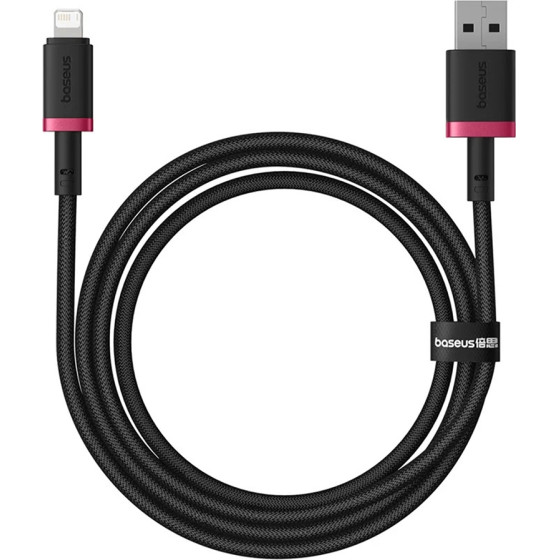 Baseus - Data Cable Dura Series - Usb To Lightning, Fast Charging, 480Mbps, 2.4A, Nylon, 1m - Red / Black - (P10377801U01-01)