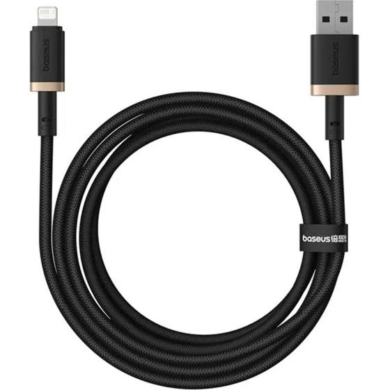 Baseus - Data Cable Dura Series - Usb To Lightning, Fast Charging, 480Mbps, 2.4A, Nylon, 2m - Gold / Black - (P10377801U01-02)